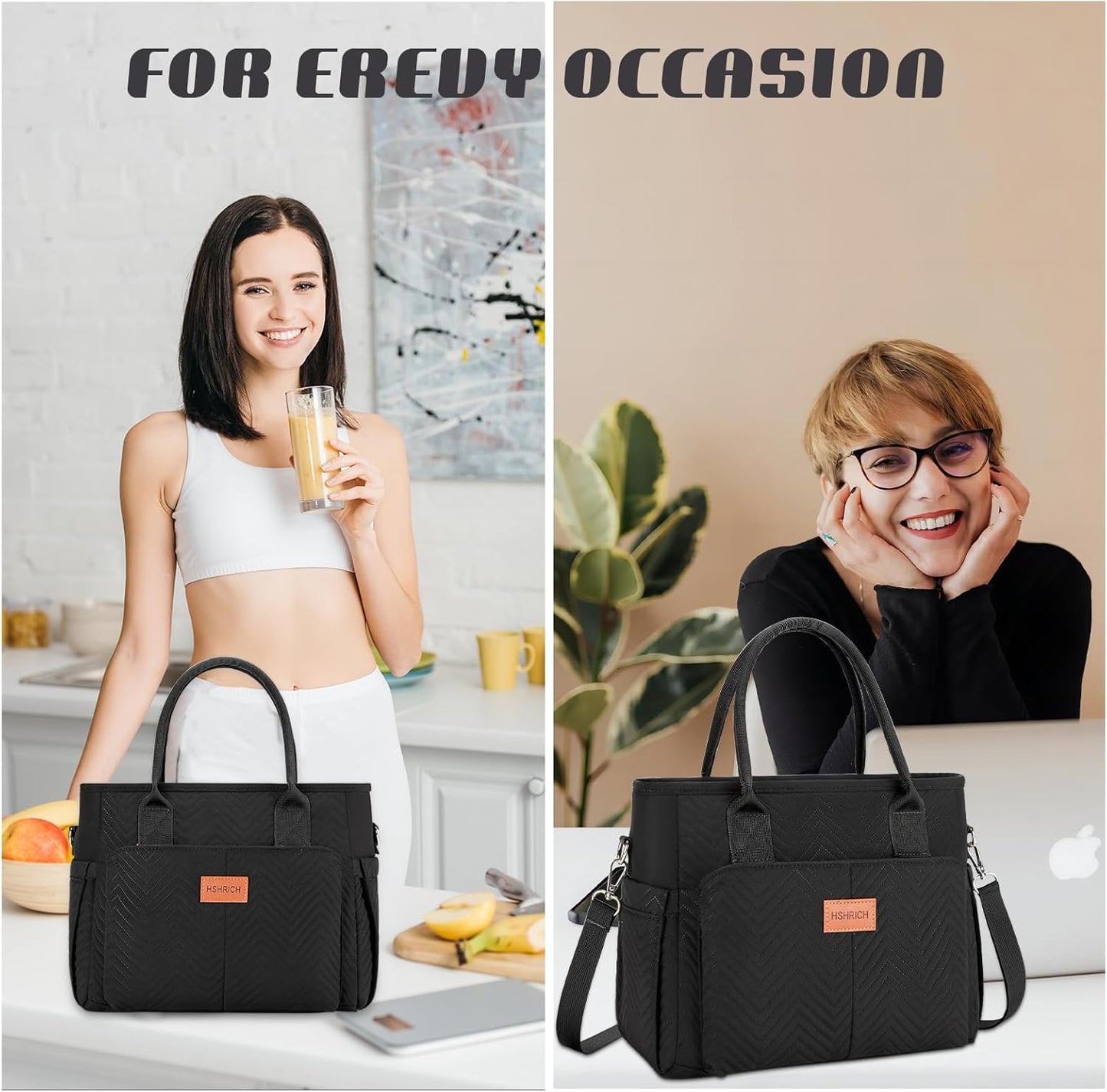 Lunch Bag for Women, Insulated Lunch Box for Work, Large Leakproof Cooler Purse with Side Pockets & Removable Shoulder Strap Women's Lunch Tote Bag for Picnic Work Beach Cute Lunch Bags (Heart)