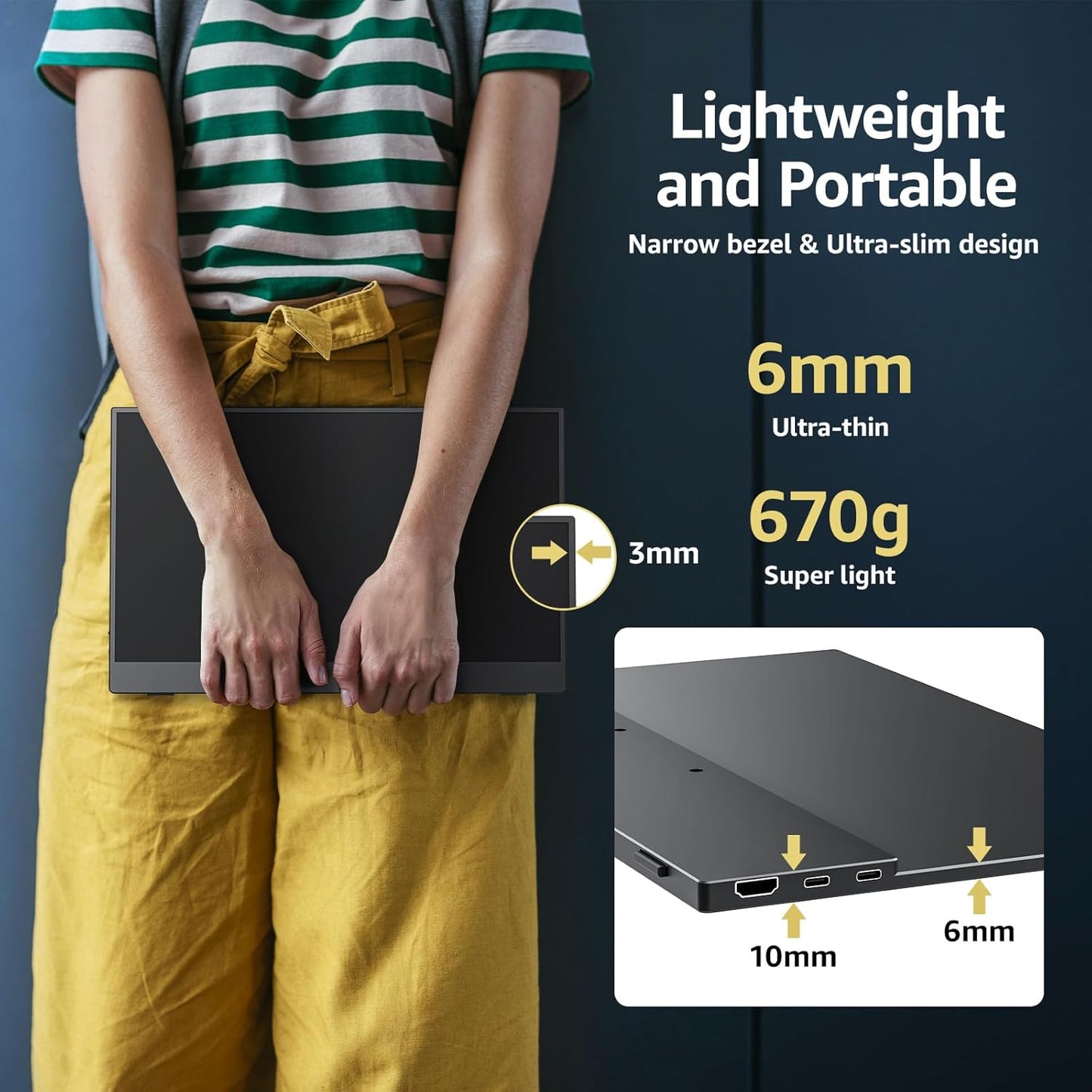 cocopar Portable Monitor 18.5 inch 1080P 100Hz 72% NTSC USB-C HDMI Large Portable Monitor for Laptop MacBook Xbox PS4/5 Switch