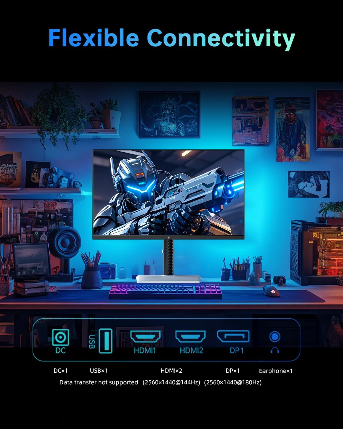 KTC 32 Inch 2K Computer Monitor, IPS 1440p Monitor with Ultra-Thin Bezels, HDR10, Freesync/G-sync, HDMI/DP Ports, Tilt Adjustable, Eyecare, Ideal for Business, Office, and Casual Gaming