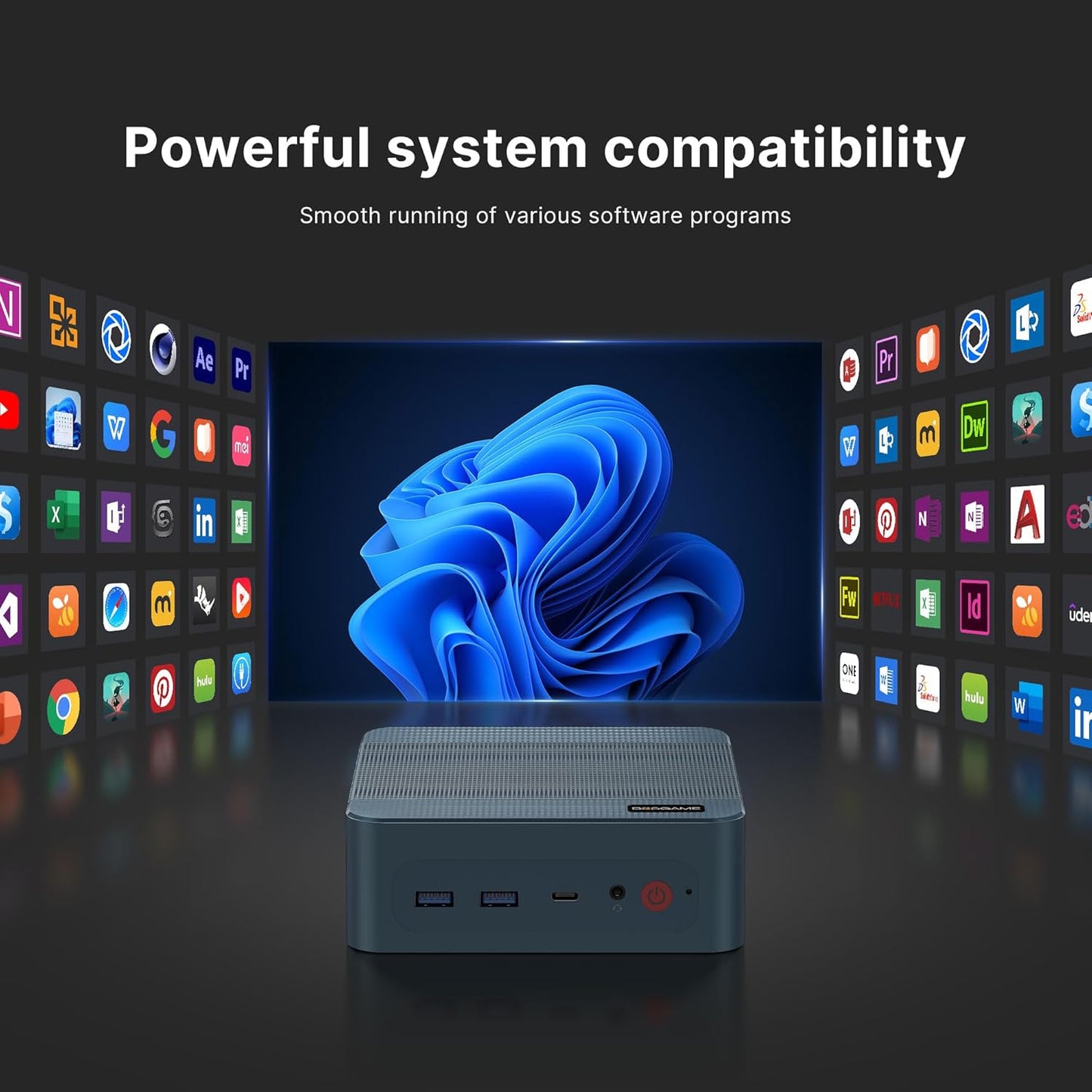 BOSGAME Mini PC P2 Pro, Intel i9-12900H (14C/20T,up to 5GHz) 32GB DDR5 RAM 1TB PCIe Gen 4 NVMe SSD Mini PC, 1x Thunderbolt 4 Port, 2X 2.5G LAN Ports,4K Triple Display, WiFi 6E, Bluetooth 5.2