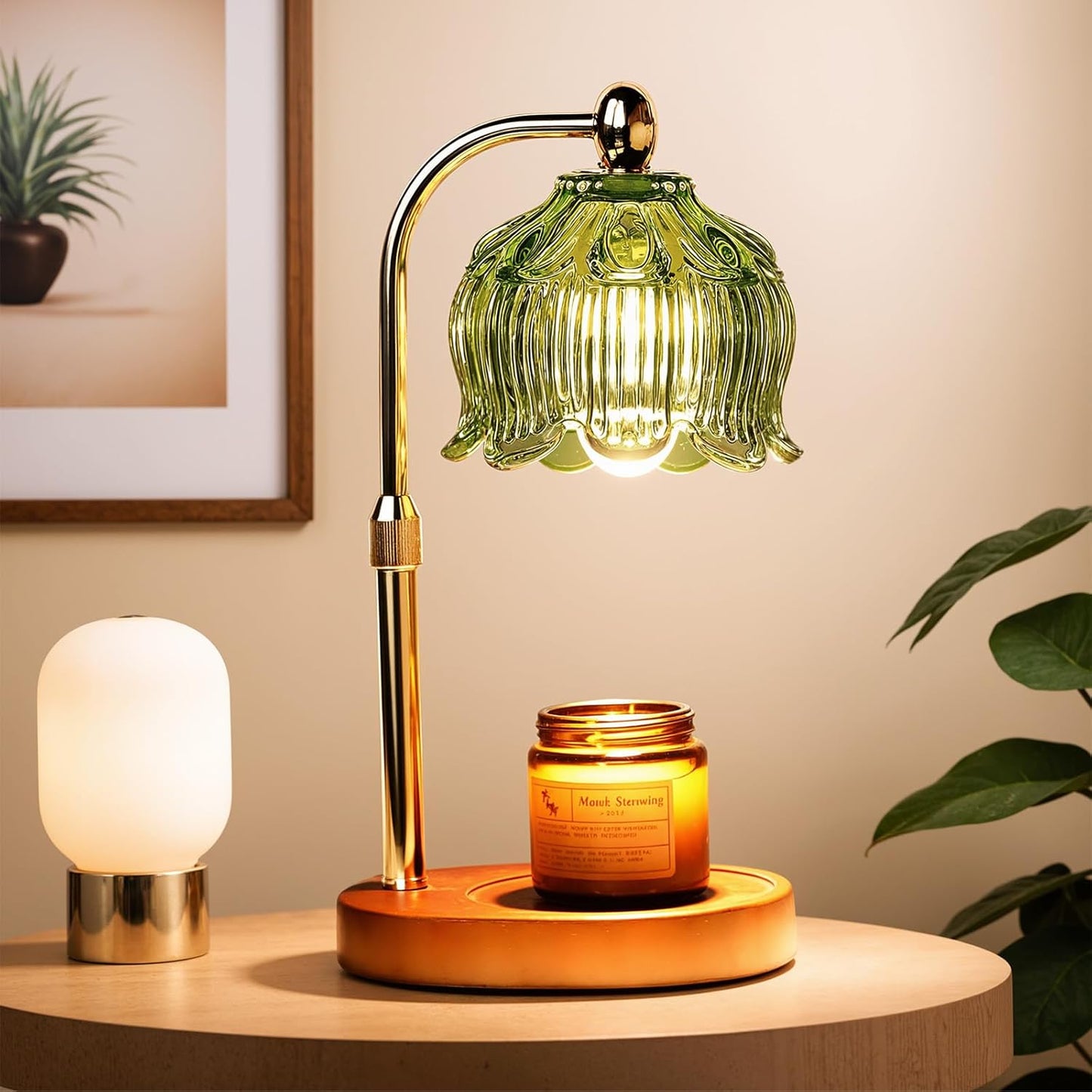 GEEZO Fragrance Candle Warmer Lamp,Electric Candle Warmer with Timer & Dimmer, Mom Christmas Birthday Gifts for Women, House Warming Gifts New Home Bedroom Decor