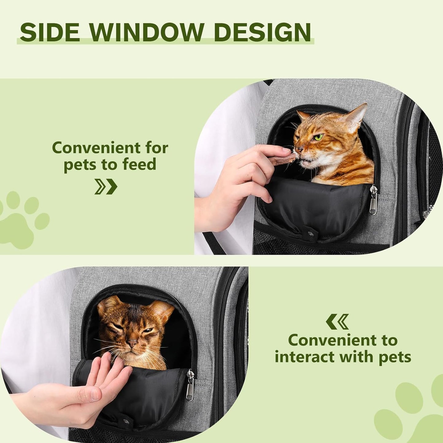 Pecute Cat Backpack up to 13 lbs, Cat Backpack Carrier with Breathable Scratch-Resistant Mesh, Visible Window, 2 Side Openings, Backpack for Cats, Puppies or Rabbits,Great for Travel Hiking Camping