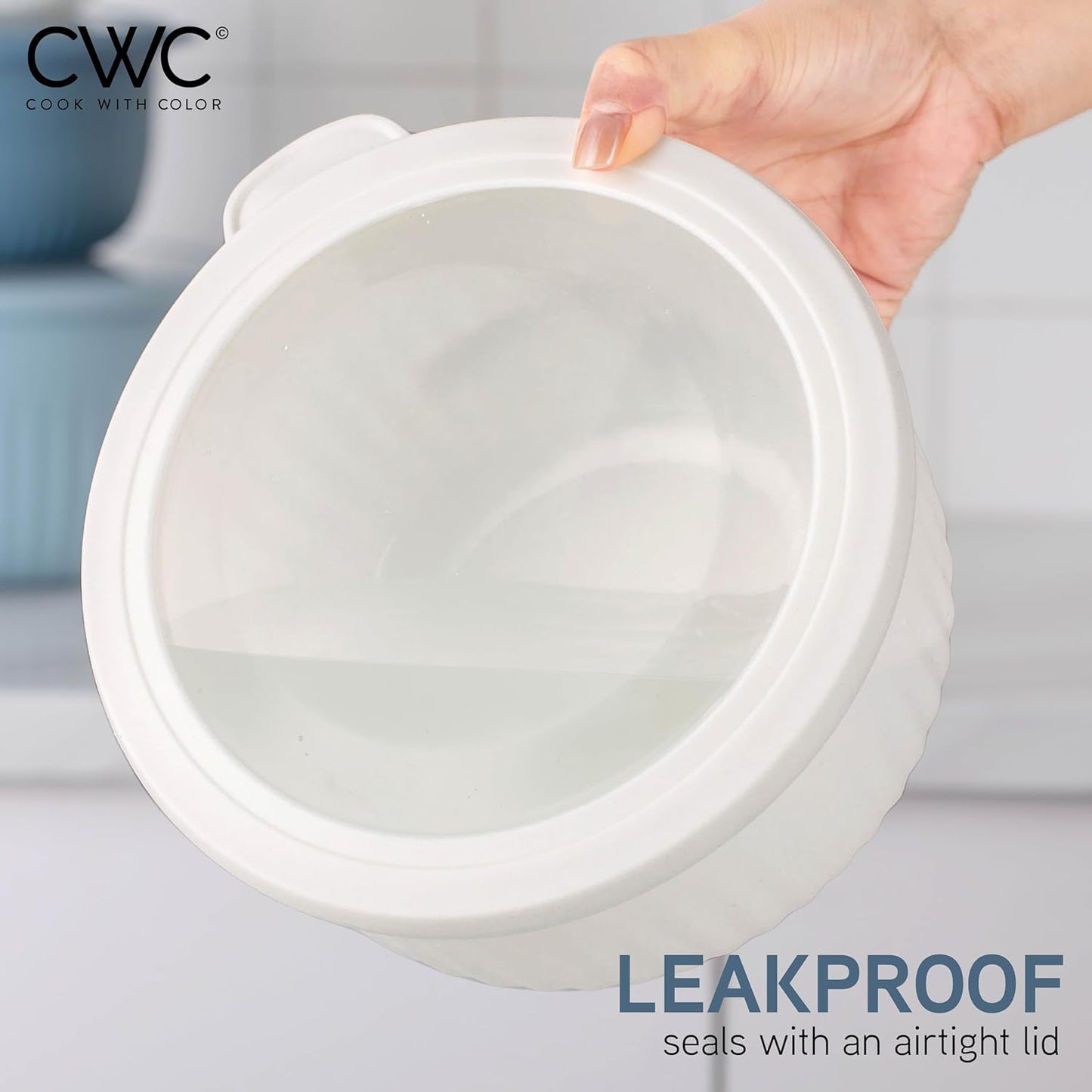 COOK WITH COLOR Prep Bowls with Lids- 8 Piece Nesting Plastic Small Mixing Bowl Set with Lids (Teal Ombre)