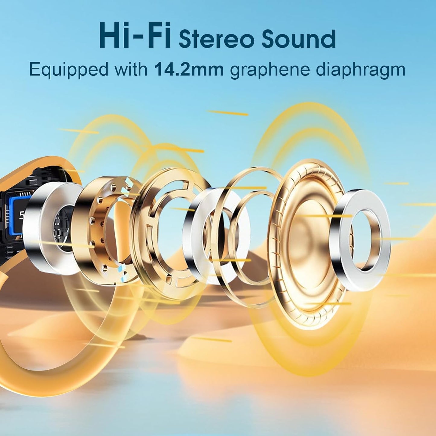 STECEi Wireless Earbuds 75hrs Bluetooth 5.4 Headphone Sport, Bluetooth Earbuds HiFi Stereo Over Ear Bud with Earhooks, ENC Noise Cancelling Mic, IP7 Waterproof Wireless Earphone for Workout/Running