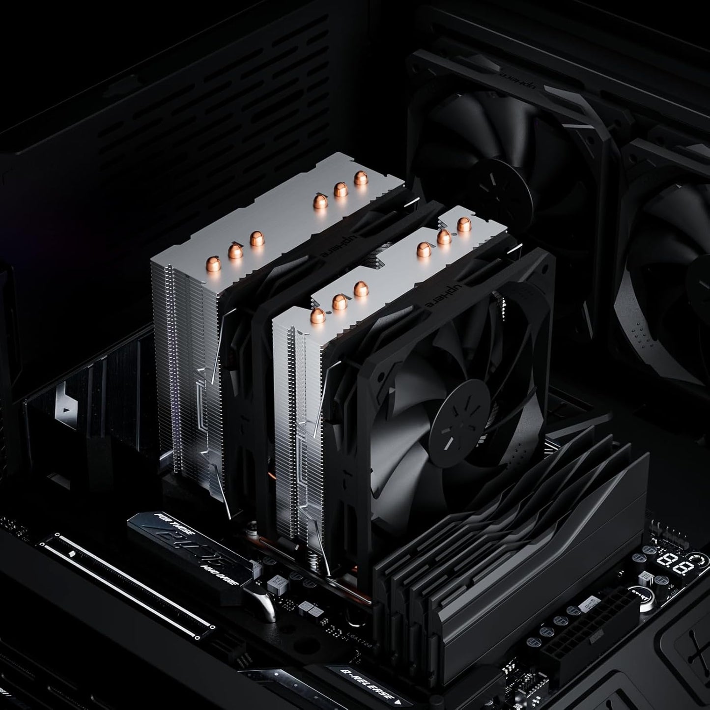 upHere D6SEC CPU Cooler, Intel LGA2011,LGA2066, LGA1700,AMD AM5/AM4/Ryzen 120mm,Dual Towers,5V ARGB