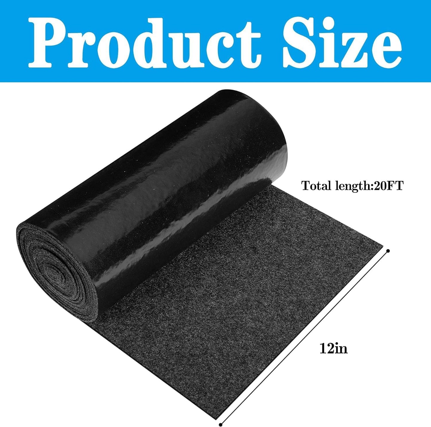 12inch x 20ft Boat Trailer Bunk Carpet - Marine Trailer Bunk Carpet - Trailer Boat Bunk Padding for Outdoor Boat Trailer Jet Ski Ramp Garage Dock