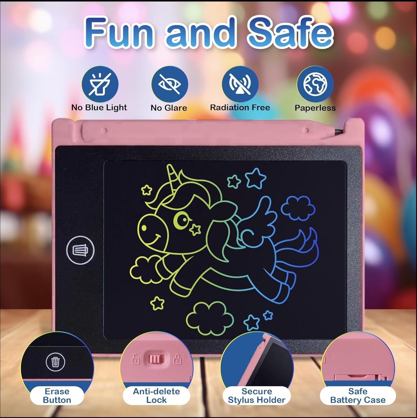 Mini LCD Writing Tablet for Kids, 12 Pack – 4.5 Inch Mini Drawing Board. Fun and Educational for Kids That Sketch and Doodle. Perfect Party Favor, Goodie Bag and Gift Bag Filler, School Prize Or Gift