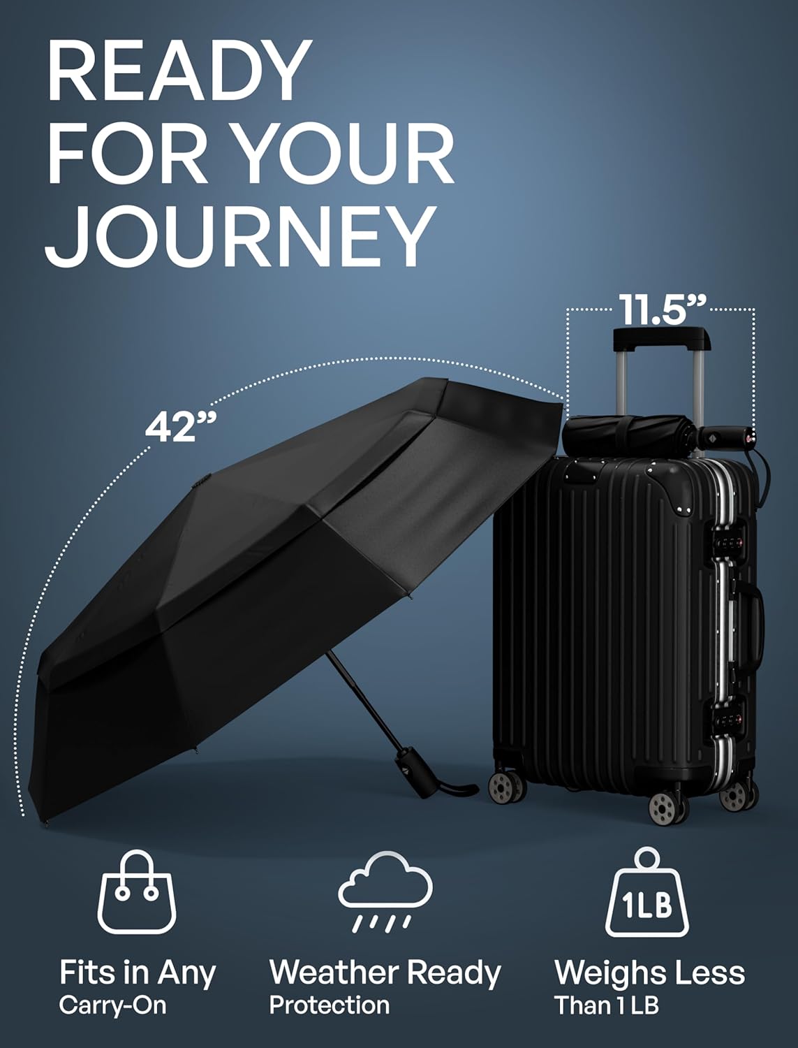 Purilite Select Windproof Travel Umbrella