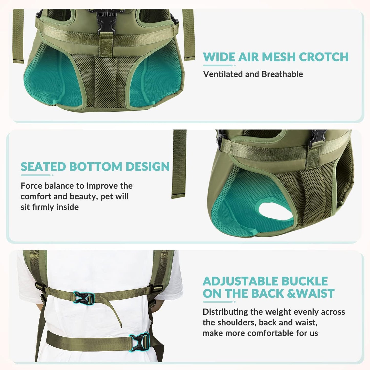 SlowTon Dog Carrier Backpack for Small Medium Dogs, Legs Out & Easy-Fit Dog Cat Puppy Front Carriers Bag for Pet Up to 35lbs, Adjustable Breathable Pet Backpack for Traveling Camping Hiking