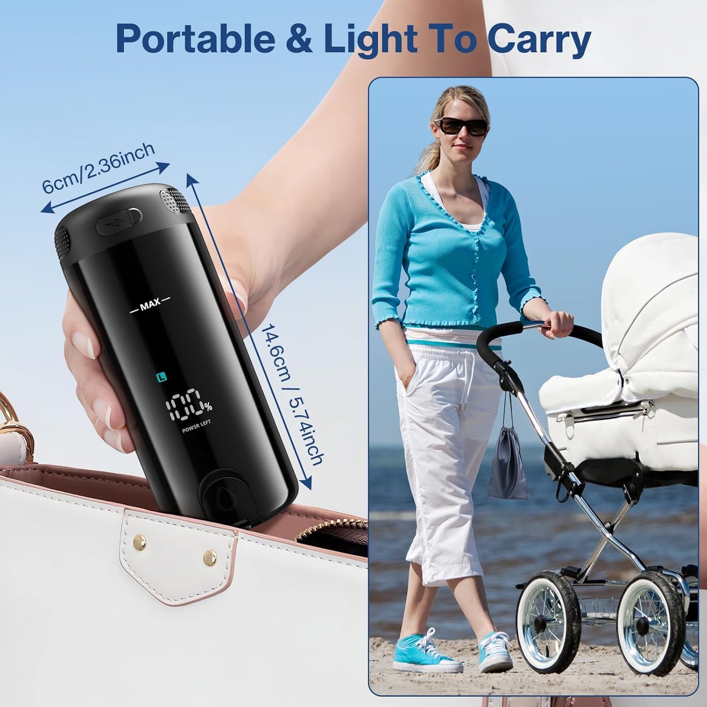 Portable Bidet for Travel, Rechargeable Handheld Bidet with 5 Modes, LED Screen, 250ML Waterproof Electric Sprayer for Baby/Women/Men, Personal Hygiene Cleaning, Postpartum Care