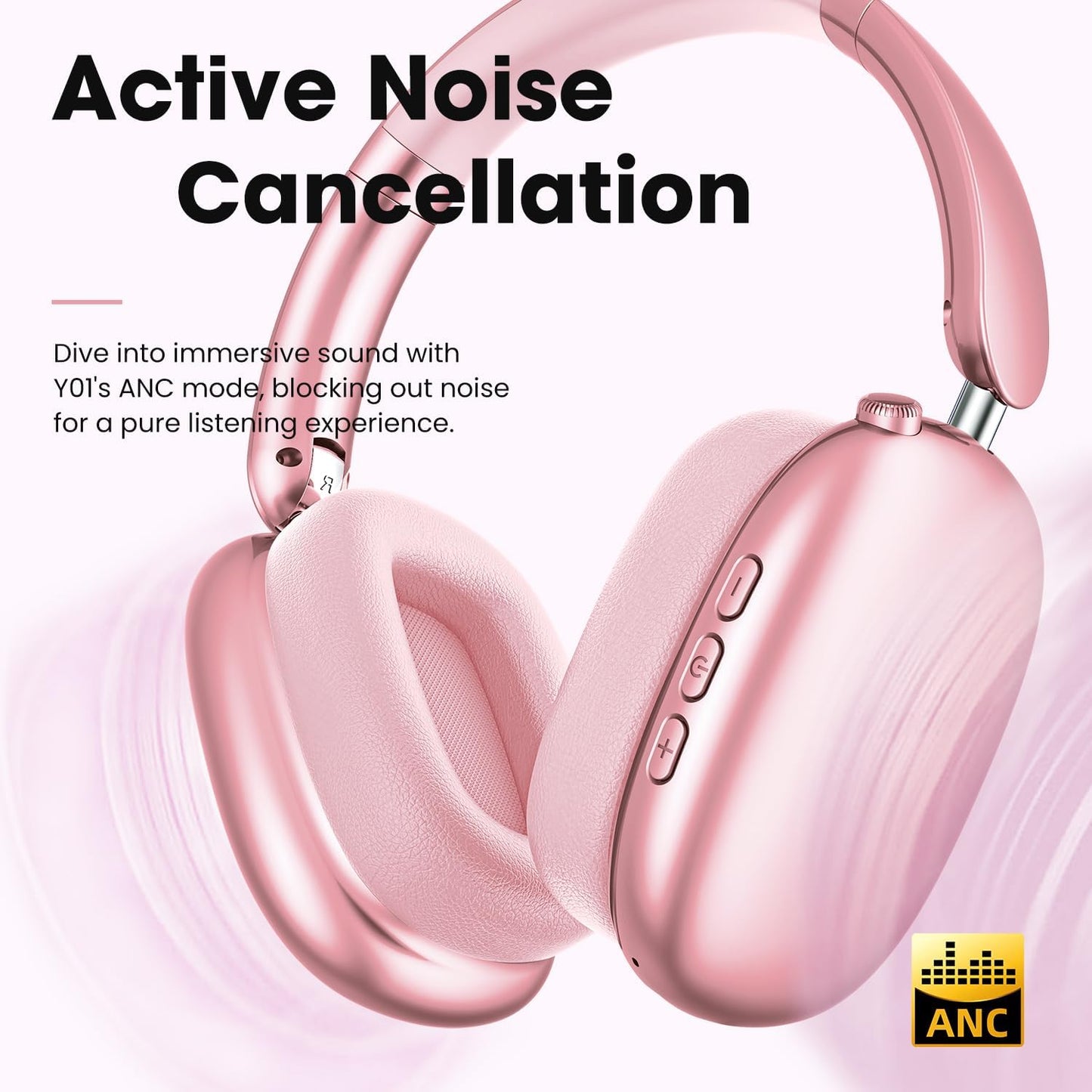 Wentronic Y01 Wireless Over Ear Headphones, Noise Canceling Bluetooth 5.3 Headphones with Microphones,Hi-Res Audio,48H Playtime,Foldable,Breathable Soft Earpads for iOS/Android/Samsung/PC-Green