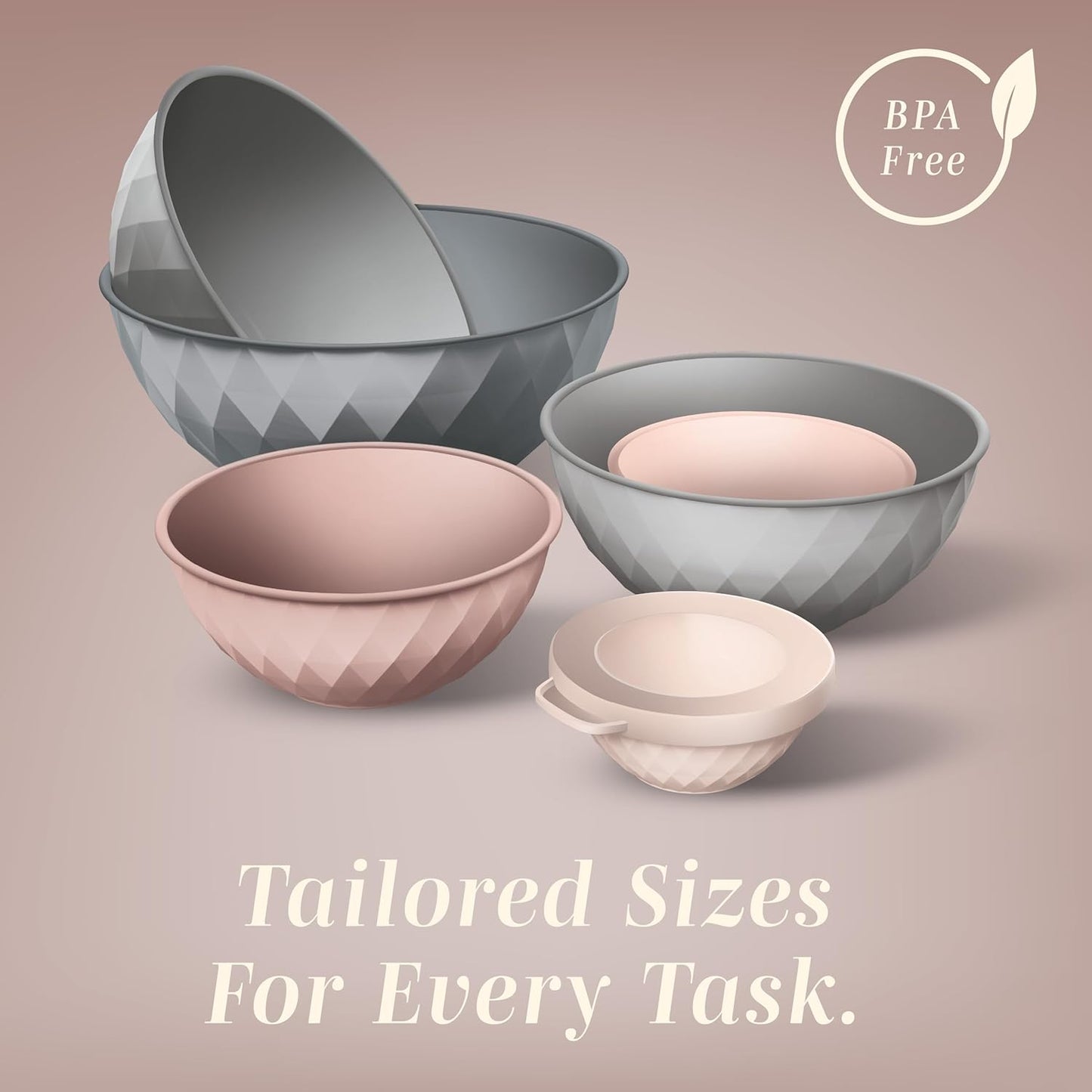 COOK WITH COLOR Mixing Bowls with TPR Lids - 12 Piece Plastic Nesting Bowls Set Includes 6 Prep Bowls and 6 Lids, Microwave Safe Mixing Bowl Set (Mint)