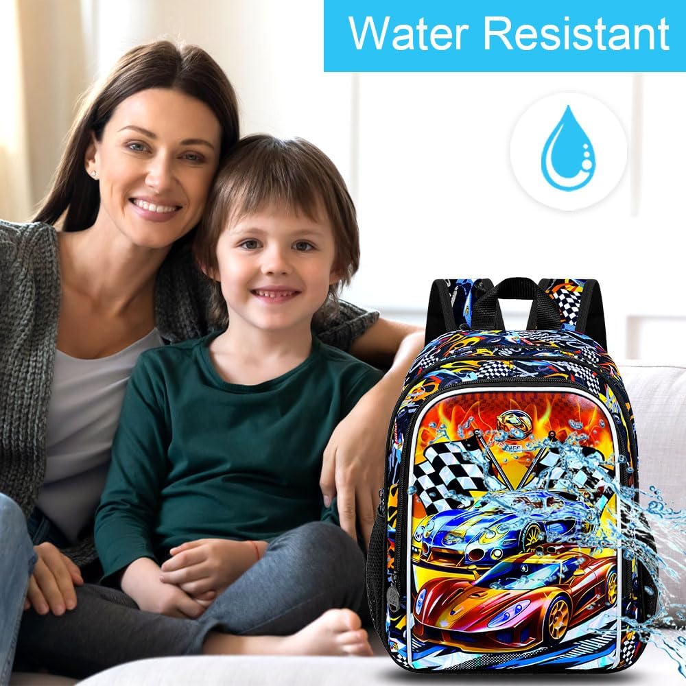3pcs Backpack for Boys and Girls, 16” Kids Kindergarten Bookbag with Lunch Box, Cute Elementary Backpacks for Boy Girl