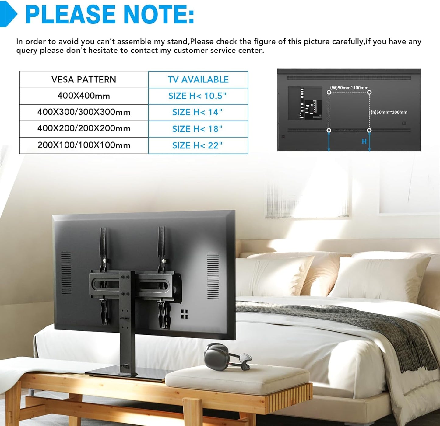 Purilite Select Fixed Tabletop TV Stand (27"–55")