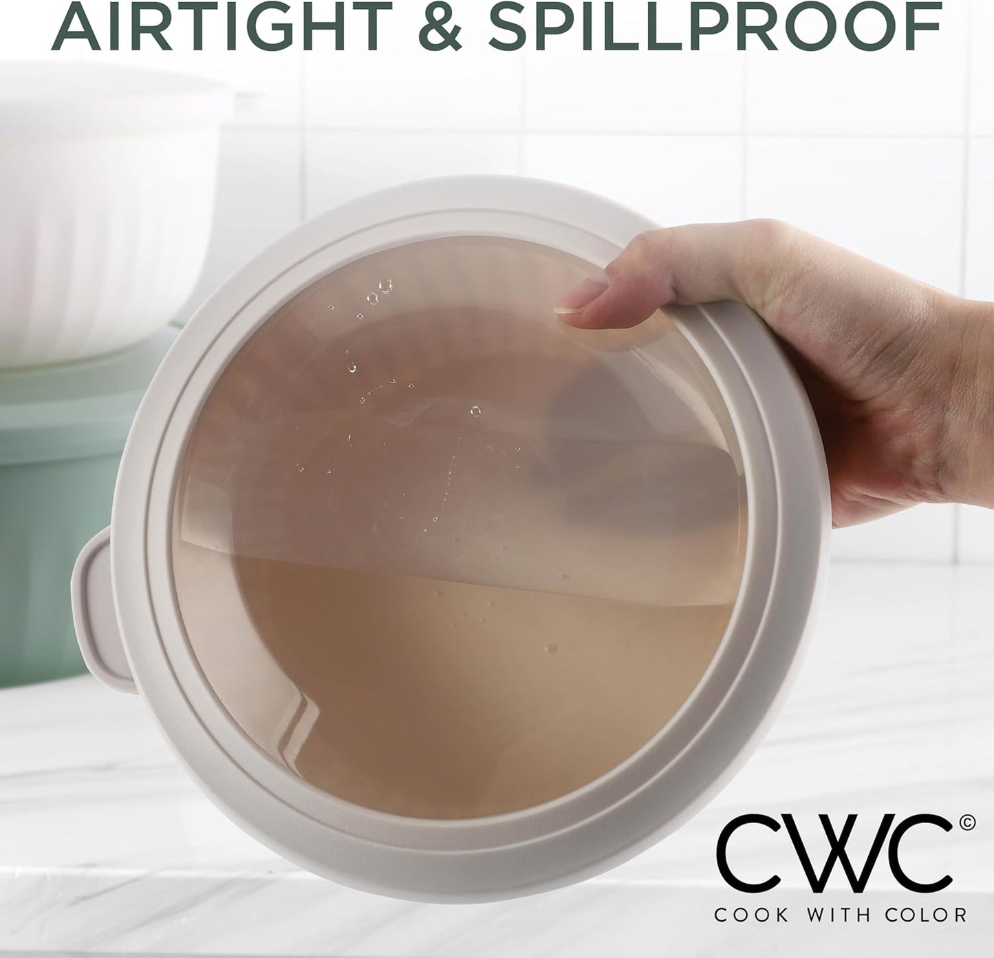 COOK WITH COLOR Prep Bowls with Lids- 8 Piece Nesting Plastic Small Mixing Bowl Set with Lids (Teal Ombre)