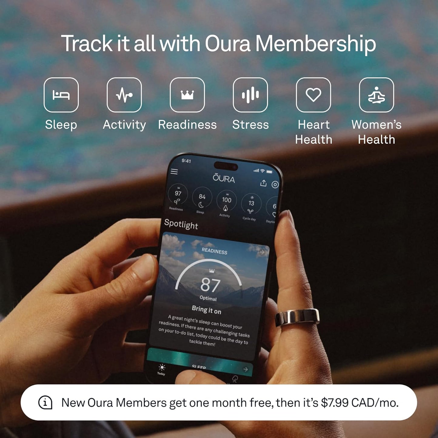 Oura Ring 4 - Gold - Size 9 - Smart Ring - Size First with Oura Ring 4 Sizing Kit - Sleep Tracking Wearable - Heart Rate - Fitness Tracker - Up to 8 Days of Battery Life