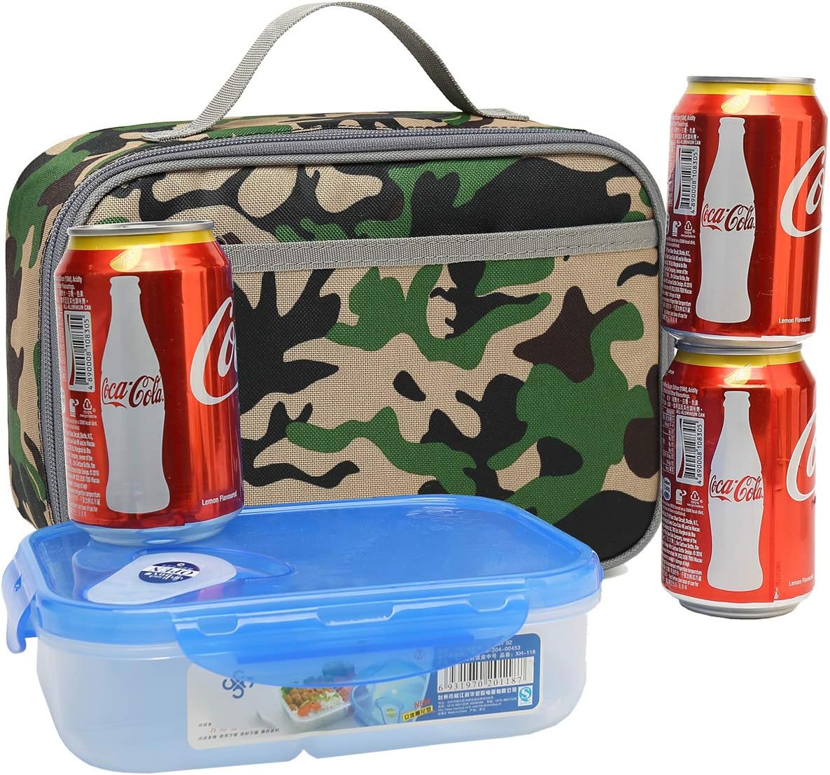 FlowFly Kids Lunch Box Insulated Soft Bag Mini Cooler Back to School Thermal Meal Tote Kit for Girls, Boys, Black