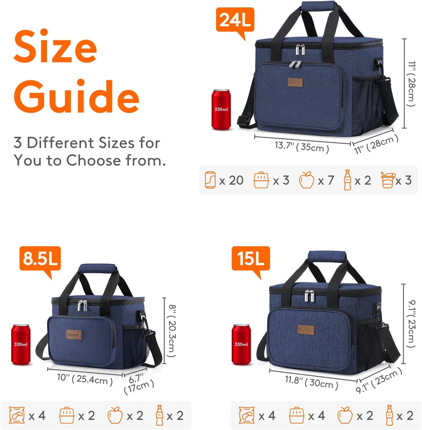 Lifewit Lunch Bag for Men, Insulated Lunch Box Leakproof Soft Cooler Cooling Tote for Adult Women, Waterproof Reusable Lunch Bags for Work Office Outdoor Picnic Camping, Black, 12-Can (9L)