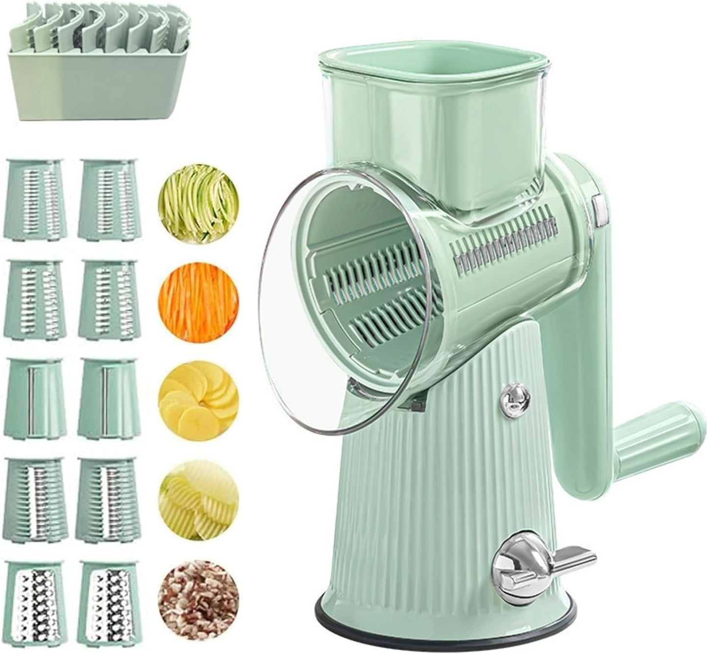Purilite Select 5-in-1 Rotary Cheese Grater & Vegetable Slicer