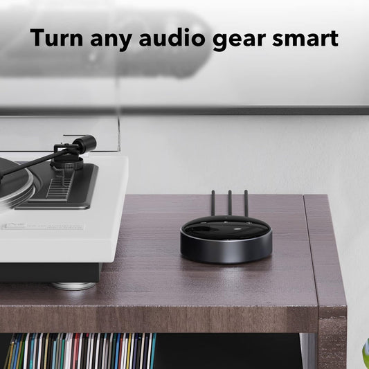 WiiM Mini AirPlay 2 Wireless Audio Streamer, Multiroom Stereo, Preamplifier, Works with Alexa and Siri Voice Assistants, Stream Hi-Res Audio from Amazon Music, Tidal and More - PuriLite