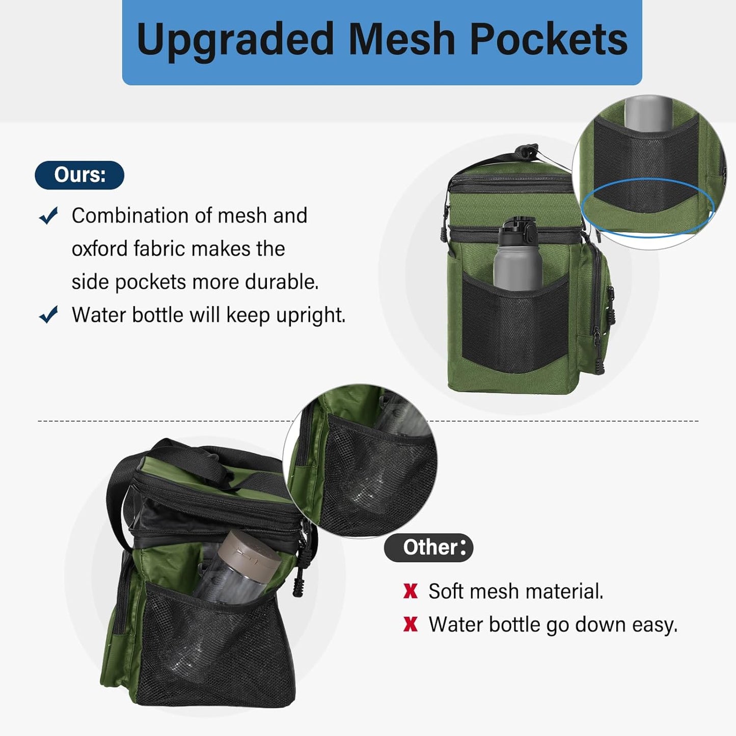 Lunch Box Cooler Bag - Insulated Tactical Lunchbox for Men - XLarge Lunch Pail Lunch Kit for Adults Work Outdoor Shifts Trips Black Camo 25L