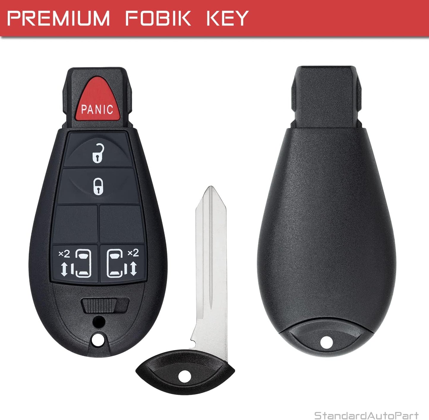StandardAutoPart Premium Replacement Car Keyless Entry Remote for Grand Caravan Journey Durango Ram Town and Country 300 M3N5WY783X IYZ-C01C (2 Button)