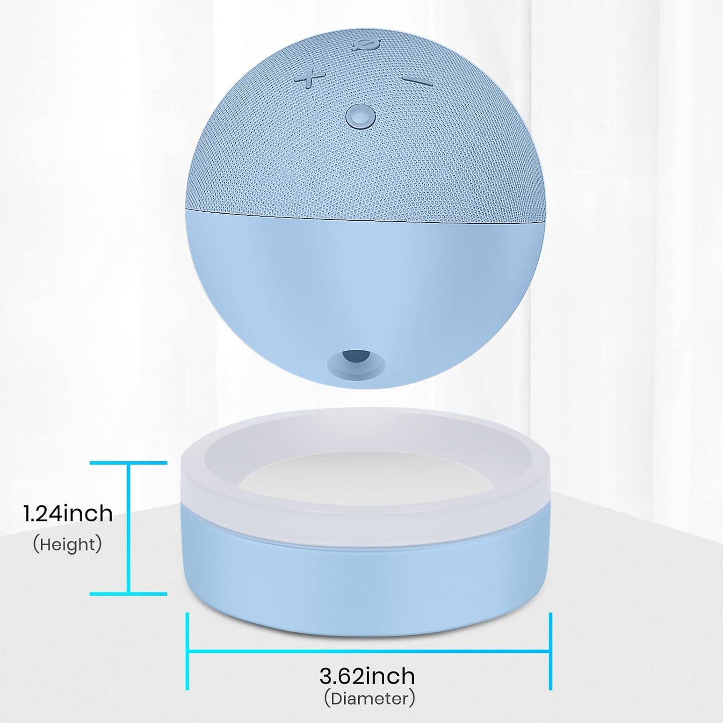 ZUOLACO Table Stand for Echo Dot 5th Generation, Desktop Holder Mount Base for Echo Dot 4th & 5th Gen, Built-in Cable Management and Light Guide, Make Dot More Noticeable, Cloud Blue