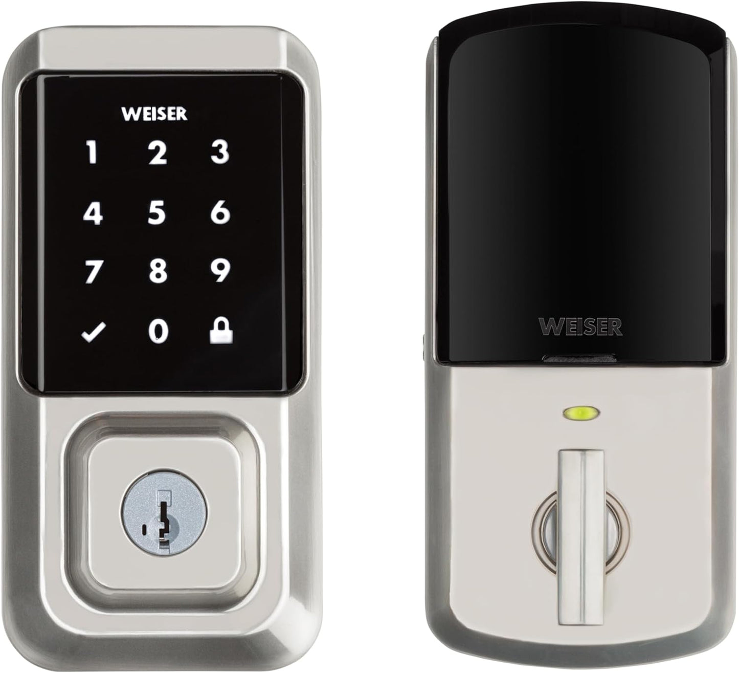 Weiser Halo Matte Black WiFi Smart Lock, Keyless Entry Door Lock, Touchscreen Keypad Door Lock, Amazon Alexa & Google Assistant/Google Home Compatible, Deadbolt Lock, Smart Locks for Entry Door