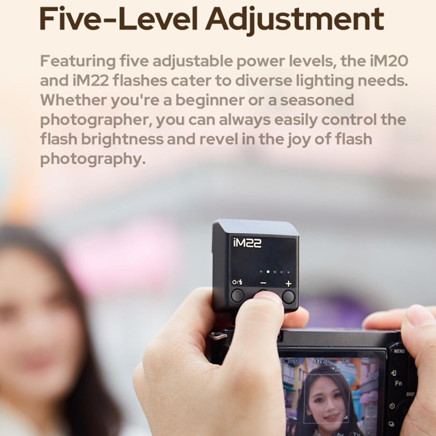 Godox iM20 Mini Flash Speedlight for Canon, Sony, Fuji, Nikon, Panasonic Olympus Pentax, 3s Recycle Time, Approx.440 Flash Times, Mini Camera Flash for Sony ZV1, etc DSLR (Built-in Lithium Battery)