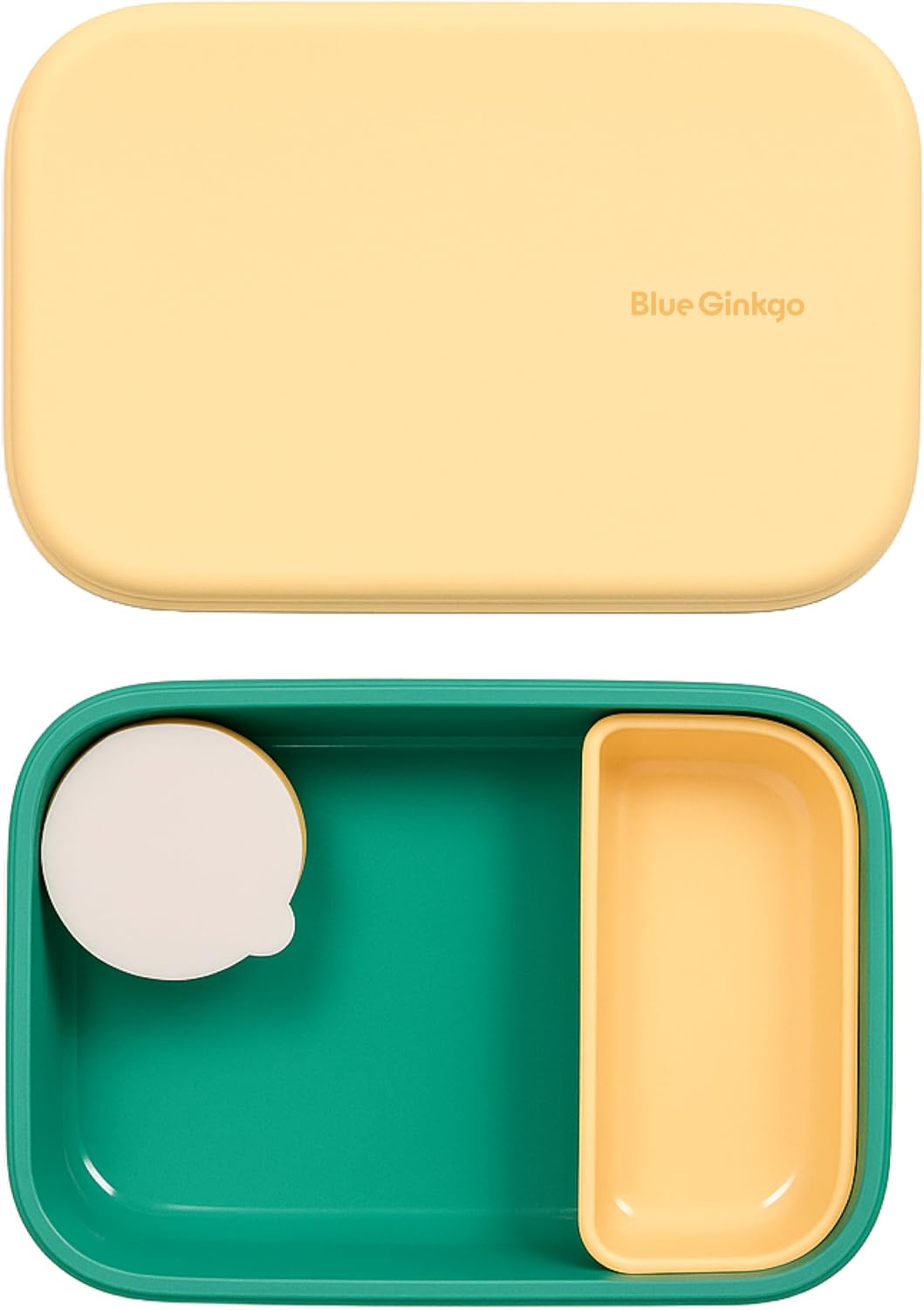 Blue Ginkgo Kids Silicone Lunch Box Set – Durable Heavy-Duty Silicone Bento Box, Microwave, Freezer, Dishwasher Safe – Airtight, BPA Free (Made in Korea, Coral)