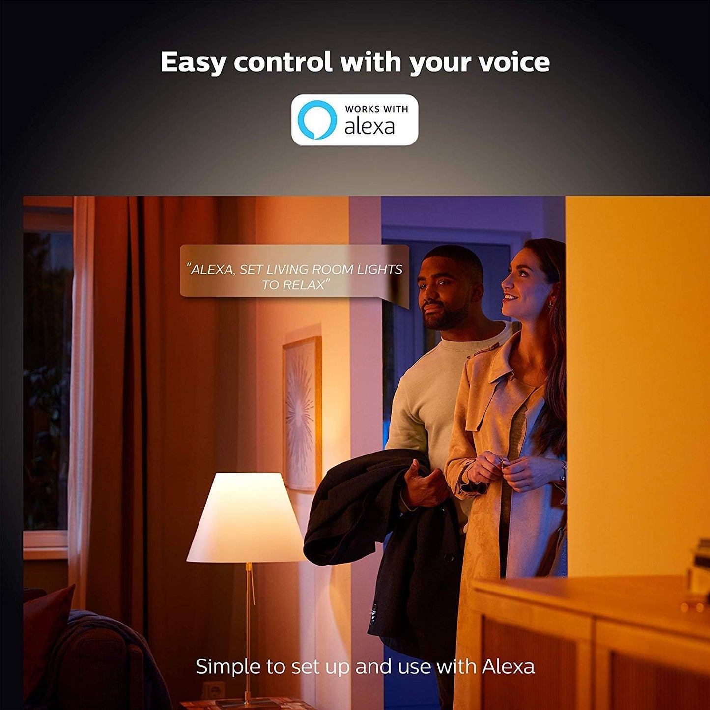 Philips Hue White and Colour Ambiance A19 E26 LED Smart Bulb, Bluetooth & Zigbee Compatible (Hue Hub Optional), Works with Alexa & Google Assistant A Certified for Humans Device (562785),3 Pack