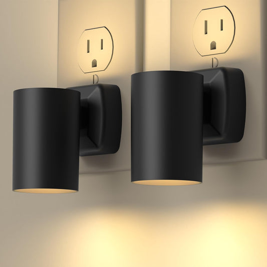 Led Night Light Plug in,Night Lights Plug into Wall Dusk to Dawn Sensor,20lm/40lm Adjustable Brightness,2700k Soft White,Dimmable Night Light for Hallway Bedroom Bathroom 2 Pack ETL-Certified