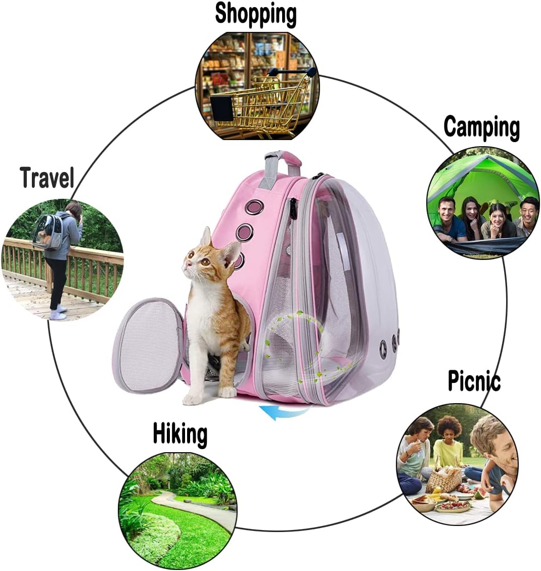 WEVONIGU Front Expandable Cat Backpack Carrier,Fit up to 16 lbs,Pet Carrier Backpack,Space Capsule Astronaut Bubble Window Bag,Cats and Puppies,Airline-Approved,Designed for Travel,Hiking,Walking