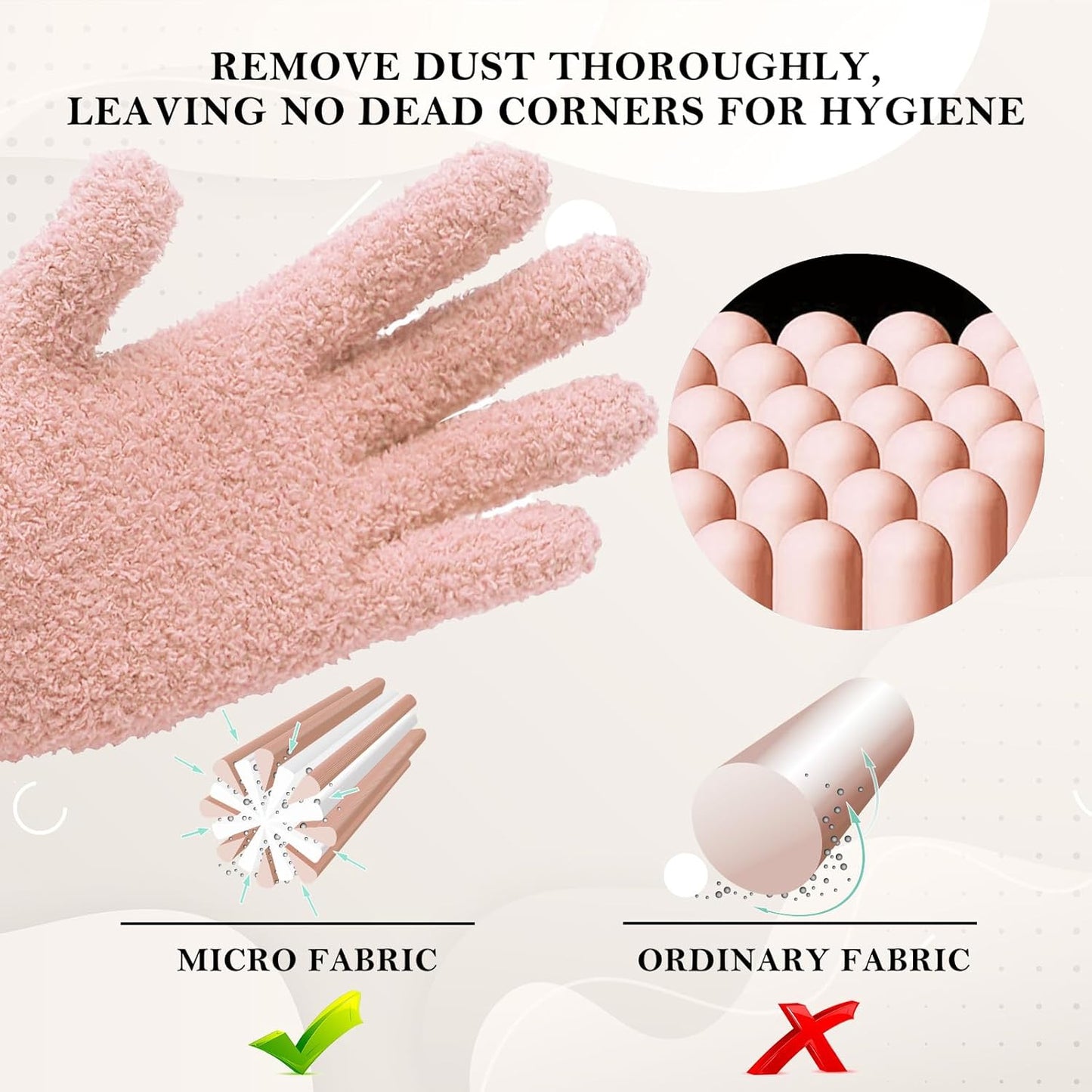 EvridWear Microfiber Auto Dusting Cleaning Gloves for Cars and Trucks, Dust Cleaning Gloves for House Cleaning, Perfect to Clean Mirrors, Lamps and Blinds (S/M)