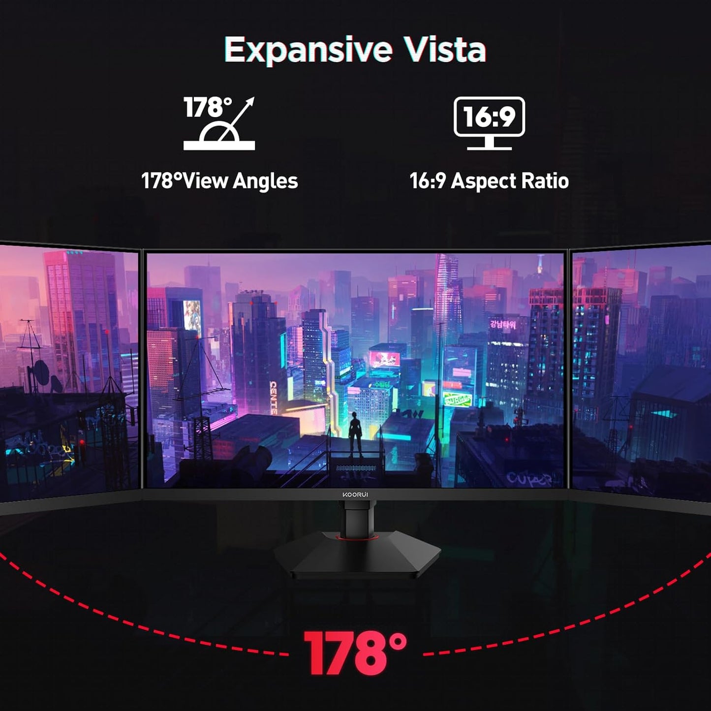 KOORUI Monitor 27 inch QHD 2K Fast IPS Gaming Monitor, 200Hz 1ms, HDR400,95% DCI-P3,Adaptive Sync,Tilt Pivot Swivel Vertical Height Adjustable,HDMI 2.0 &DP 1.4 Ports, G2722P, Black