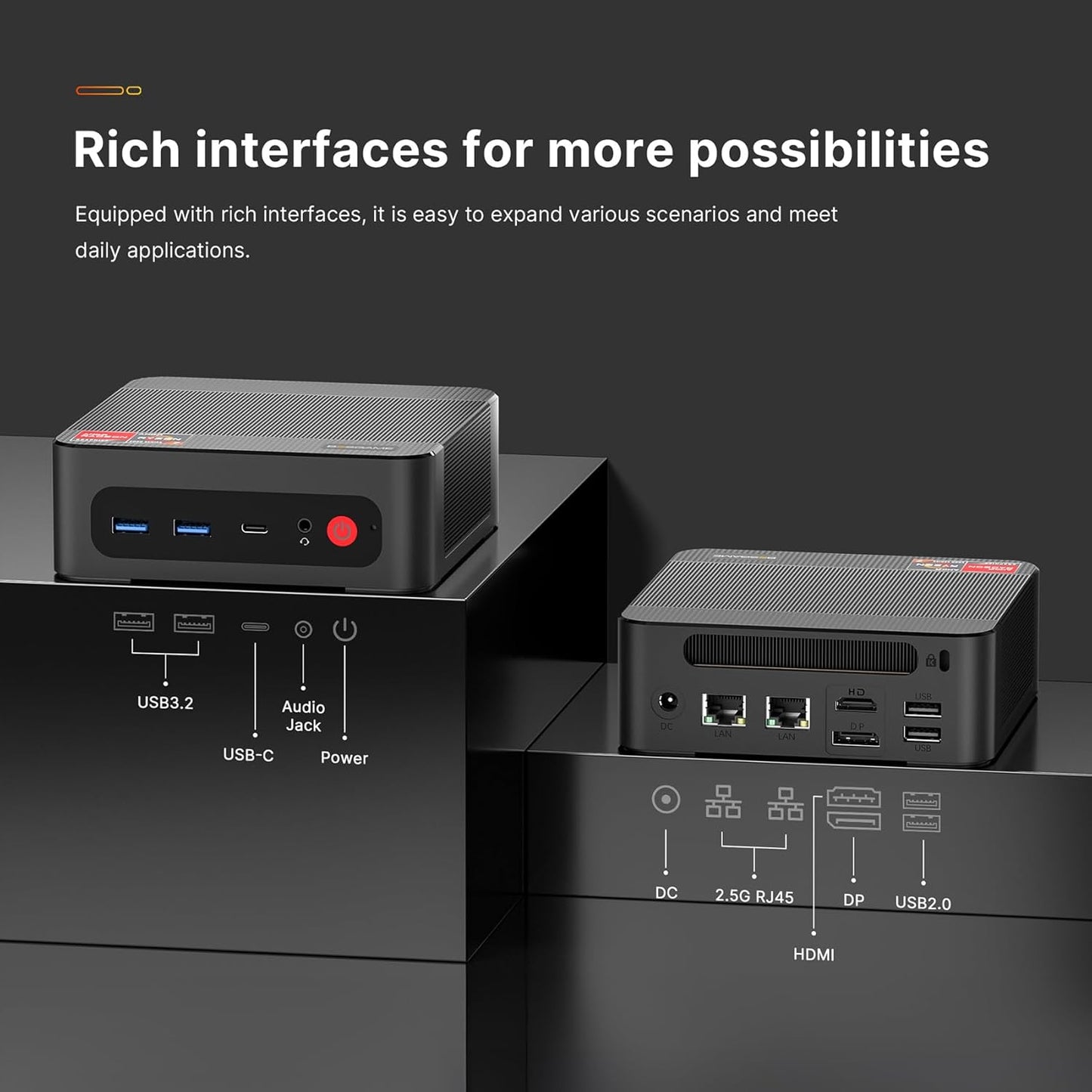 BOSGAME Mini PC AMD Ryzen 7 5825U, 16GB DDR4 RAM 512GB PCIe SSD, Mini Desktop Computer Support Dual LAN 2.5GbE, Triple 4K Display, WiFi 6E, BT 5.2 for Office