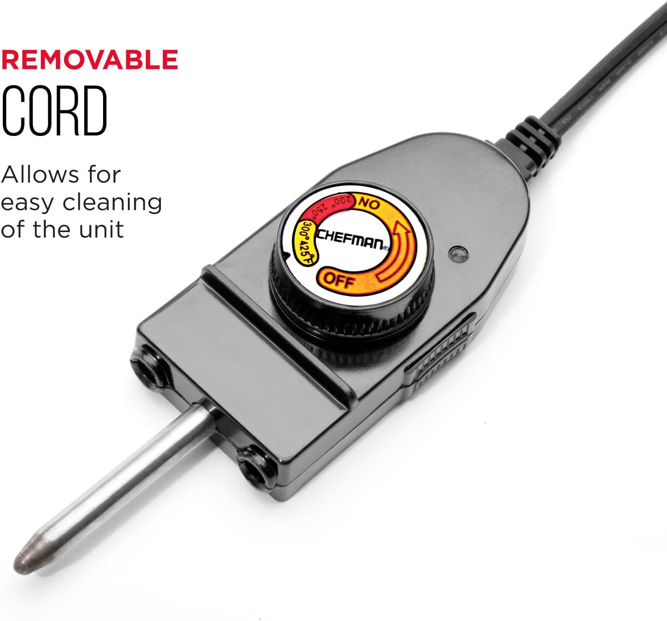 Chefman Electric Griddle, Fully Immersible and Dishwasher Safe Features, Adjustable Temperature Control Allows for Versatile Cooking and Removable Slide-out Drip Tray for Easy Cleaning, Black