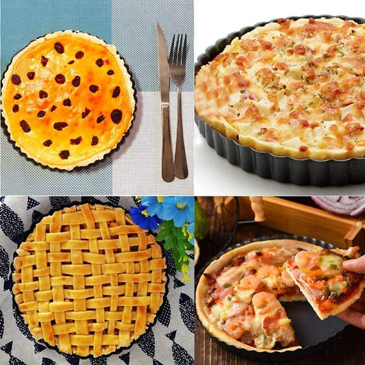 Tart Pan, Quiche Pan, RICHSC Non-Stick Removable Loose Bottom Carbon Steel 9In Tart Pan, Easy to Operate and Clean. - PuriLite