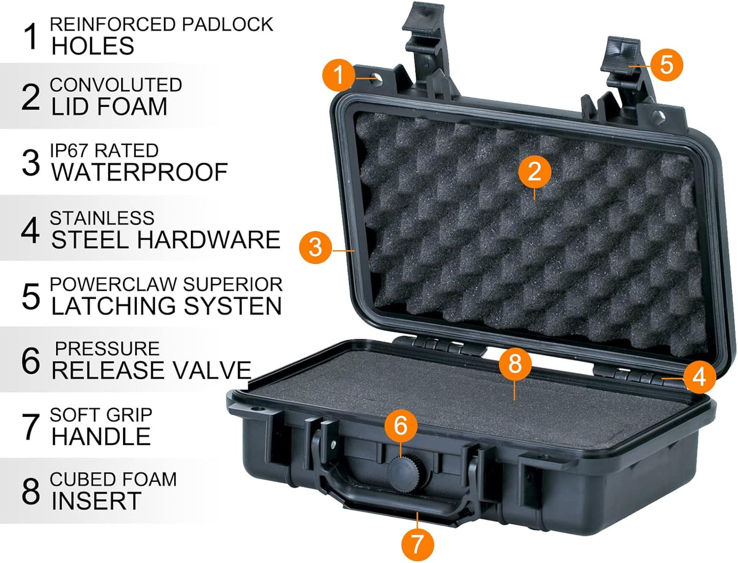 MEIJIA Portable All Weather Waterproof Protective Hard Case,Camera Case with Customizable Fit Foam,Fit use of Drones,Camera, Equipments, 11.65 x8.35x3.78inches