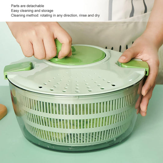 FLEXMAN 4L Salad Spinner, Vegetable Dryer, Multifunction Salad Drainer Bowl, Manual Lettuce Dryer for Dry Freshly Washed Lettuce, Spinach, Cabbage - PuriLite