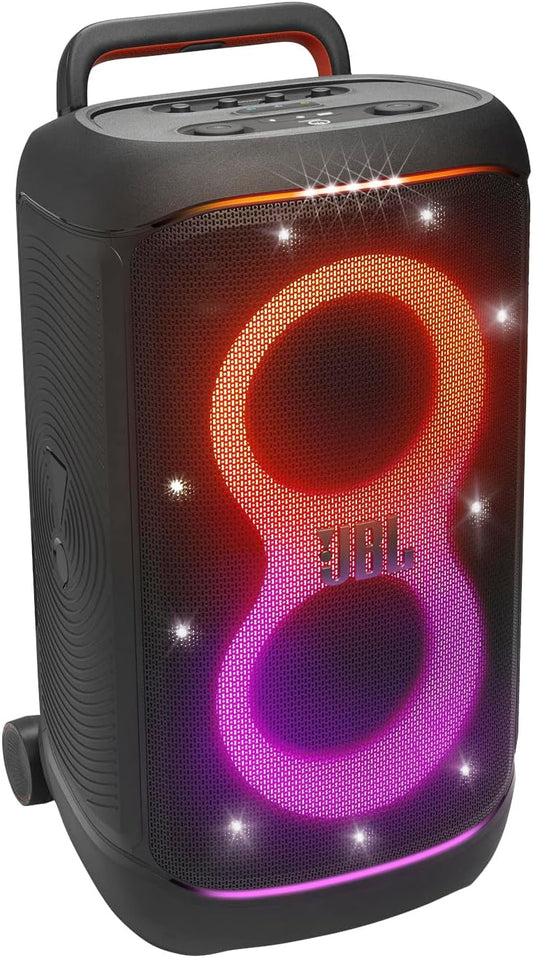 JBL PartyBox 520 - Portable Battery-Powered Party Speaker with AI Sound Boost, Up to 15 Hours of Play time, IPX4 Splash Proof, Multi-Speaker Connection by Auracast, and Telescopic Handle (Black)