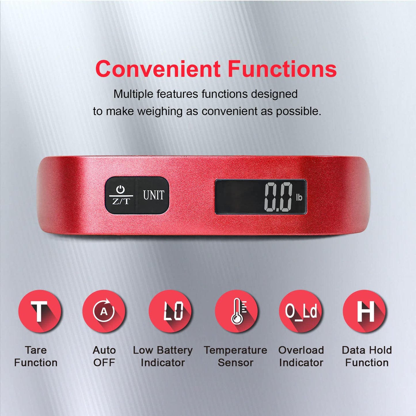 travel inspira Luggage Scale, Portable Digital Hanging Baggage Scale for Travel, Suitcase Weight Scale with Rubber Paint, 110 Pounds, Battery Included - Blue