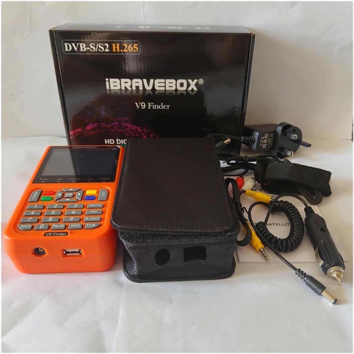 V9 Finder Digital Satellite Finder LCD Satellite Finder Digital Satellite Finder 3.5 Inch DVB-S/S2 H.265(Black)