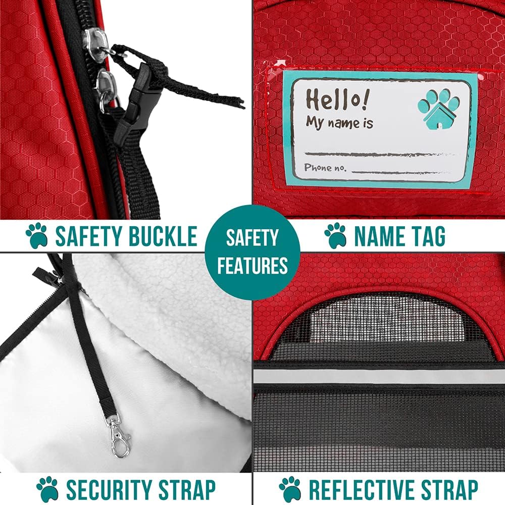 Premium Airline Approved Soft-Sided Pet Travel Carrier by PetAmi | Ventilated, Comfortable Design with Safety Features | Perfect For Plane or Car | Ideal for Small to Medium Sized Cats, Dogs, and Pets