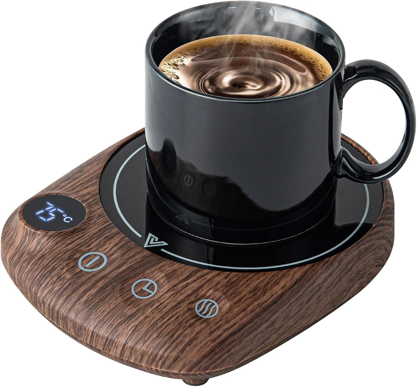 MYMULIKE Mug Warmer, Coffee Mug Warmer for Desk with 4 Temperature Settings (55℃/65℃/75℃/85℃), Coffee Warmer with Auto Shut Off, 1-12 Hour Timer, Desk Accessories for Office/Home
