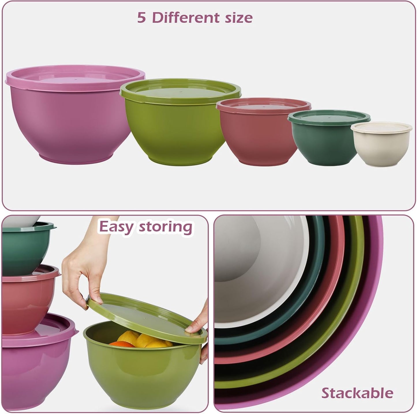 Purilite Select Plastic Mixing Bowl Set