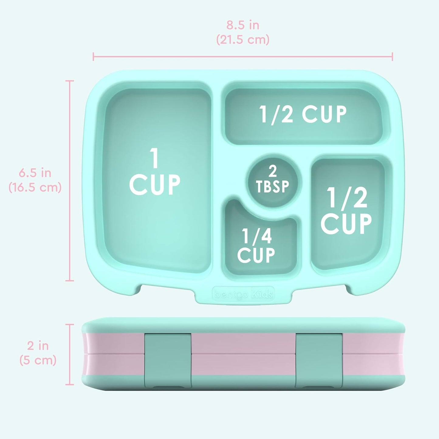 Bentgo Kids Prints Leak-Proof, 5-Compartment Bento-Style Kids Lunch Box - Ideal Portion Sizes for Ages 3-7, Durable, Drop-Proof, Dishwasher Safe, & Made with BPA-Free Materials (Green Rainbow)