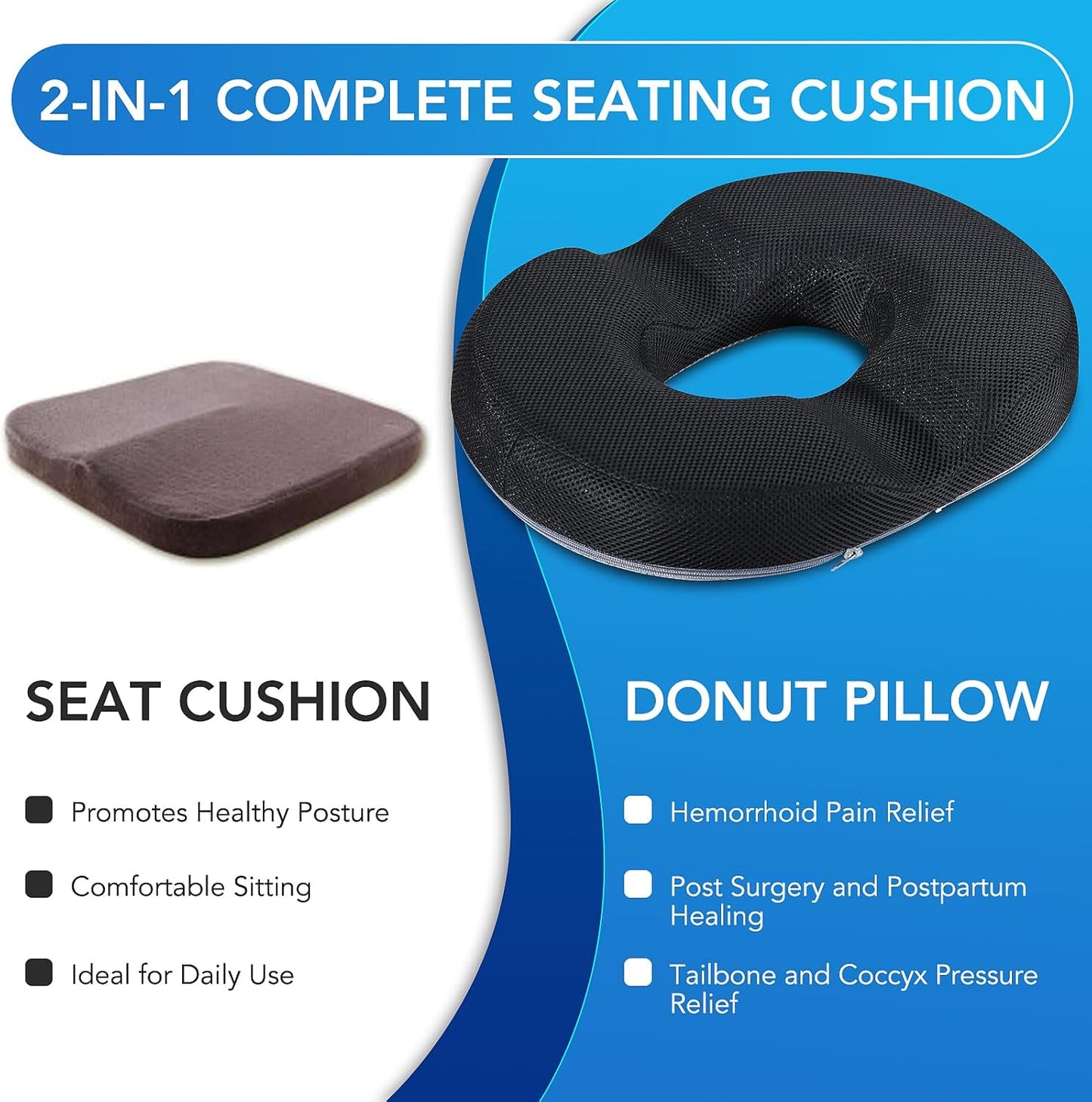 Gel Lumbar Support for Office Chair Back Support for Lower Back Pain Relief Cooling Chair Back Support Cushion Improves Posture Back Rest Memory Foam Back Support Pillow for Gaming Chair, Driving Seat
