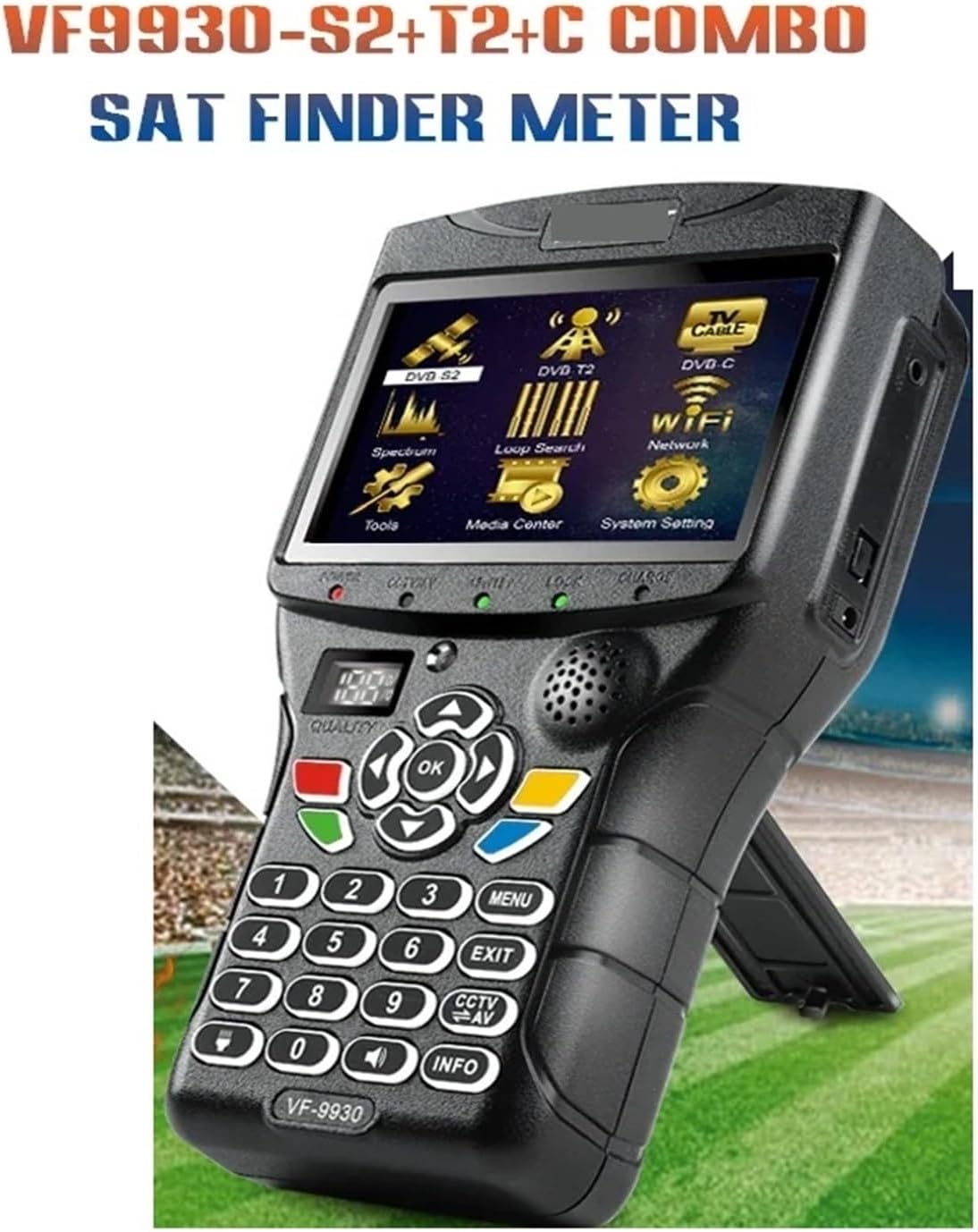 VF 9930 DVB-S2/T2 Satellite TV Finder Receptores De Tv HD Satellite Receptor Meter Signal Test 4.3 Inch LCD for Dish Network Directv(VF9930 No CCTV)
