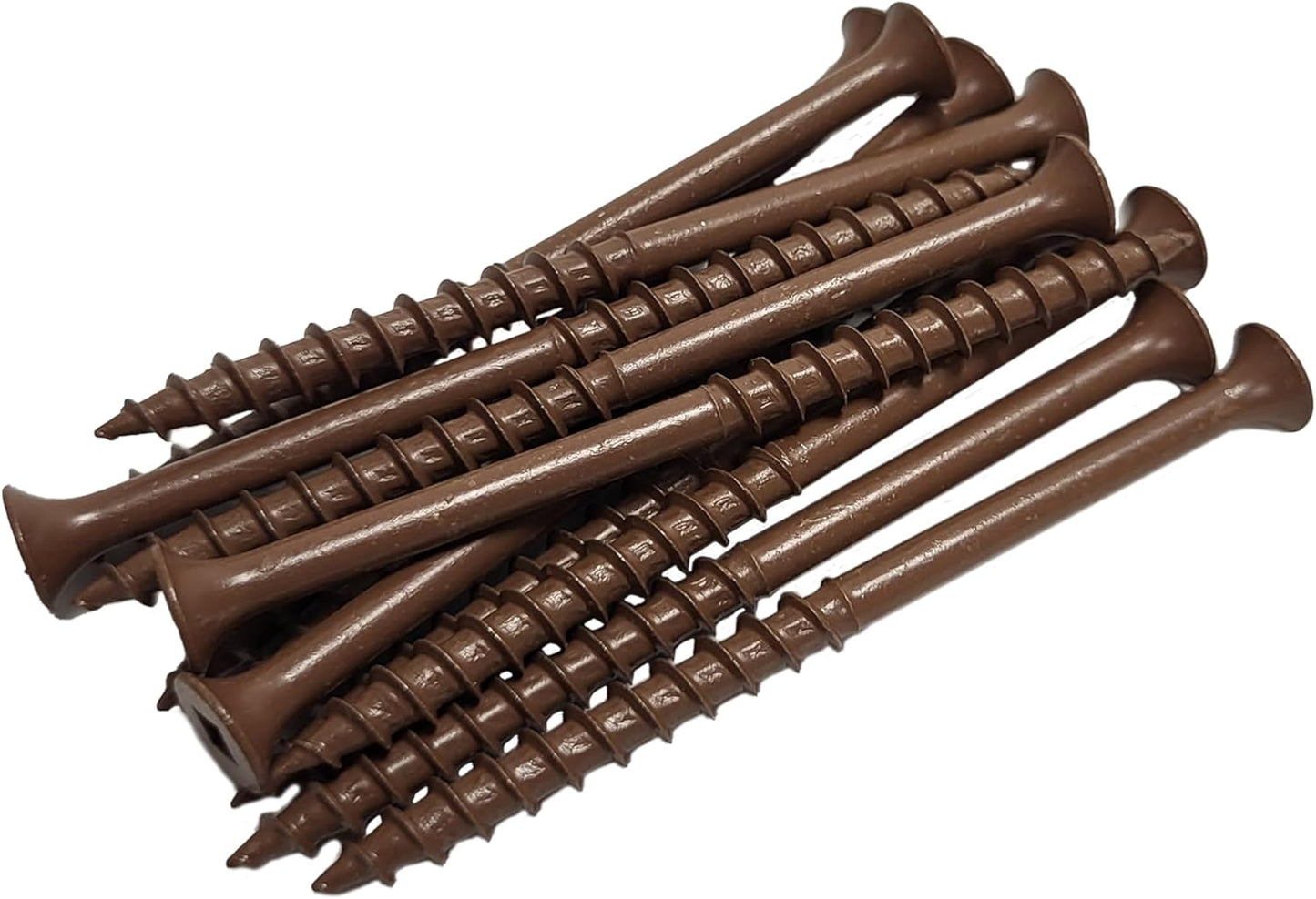 #8 x 3" Deck Screws | Square Drive | Bugle Head | Brown Ruspert | 100pcs Box